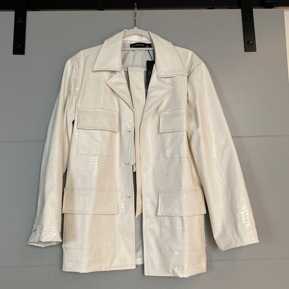 Princess Polly white blazer mini dress